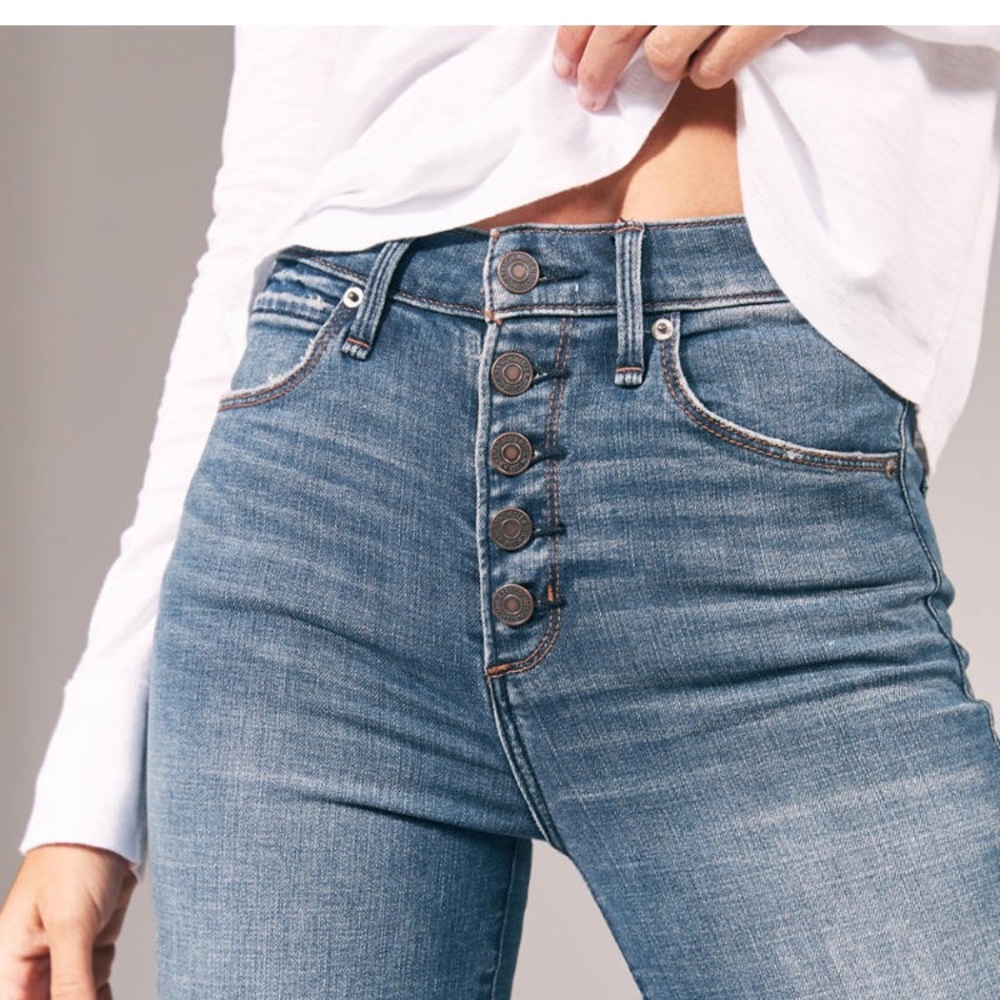 Women’s Button Front High Rise Skinny Ankle Jeans